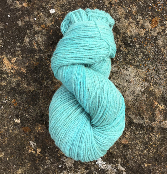 Turquoise Blue Fingering Wool Yarn (80 Merino/20 Romney) 2 ply - 4 oz skeins