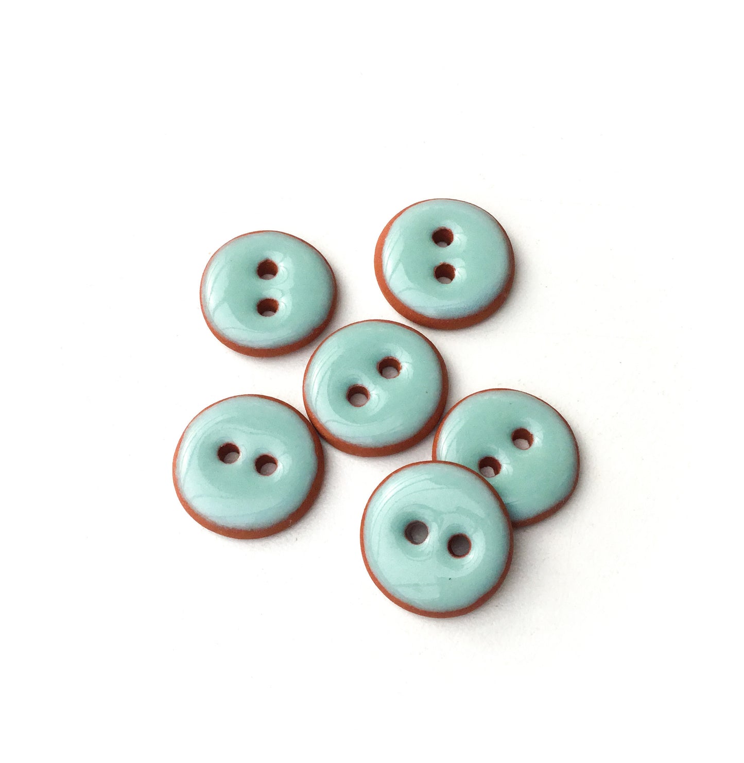 Light Turquoise Clay Buttons - 5/8"