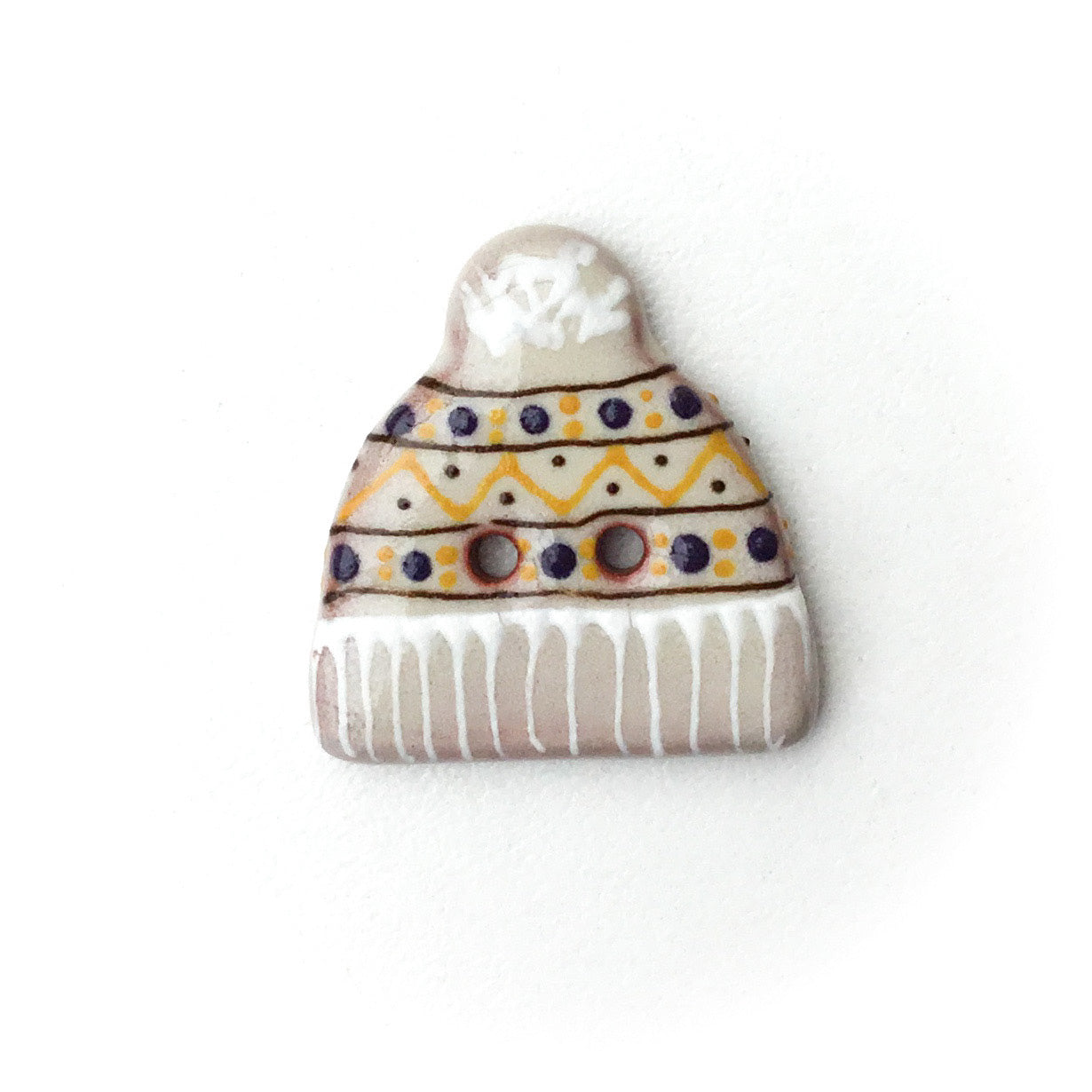 Decorative Ceramic Hat Buttons - 7/8" x 15/16"