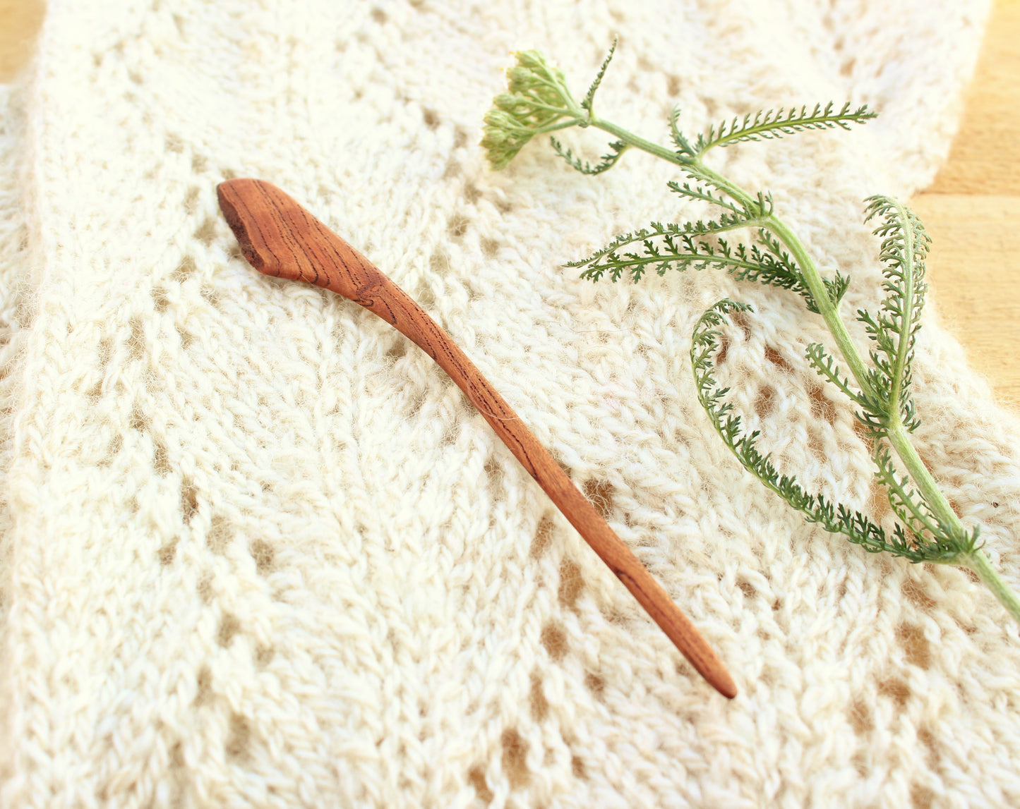 Live Edge Mineral Streaked Cherry Sweater + Shawl Pin