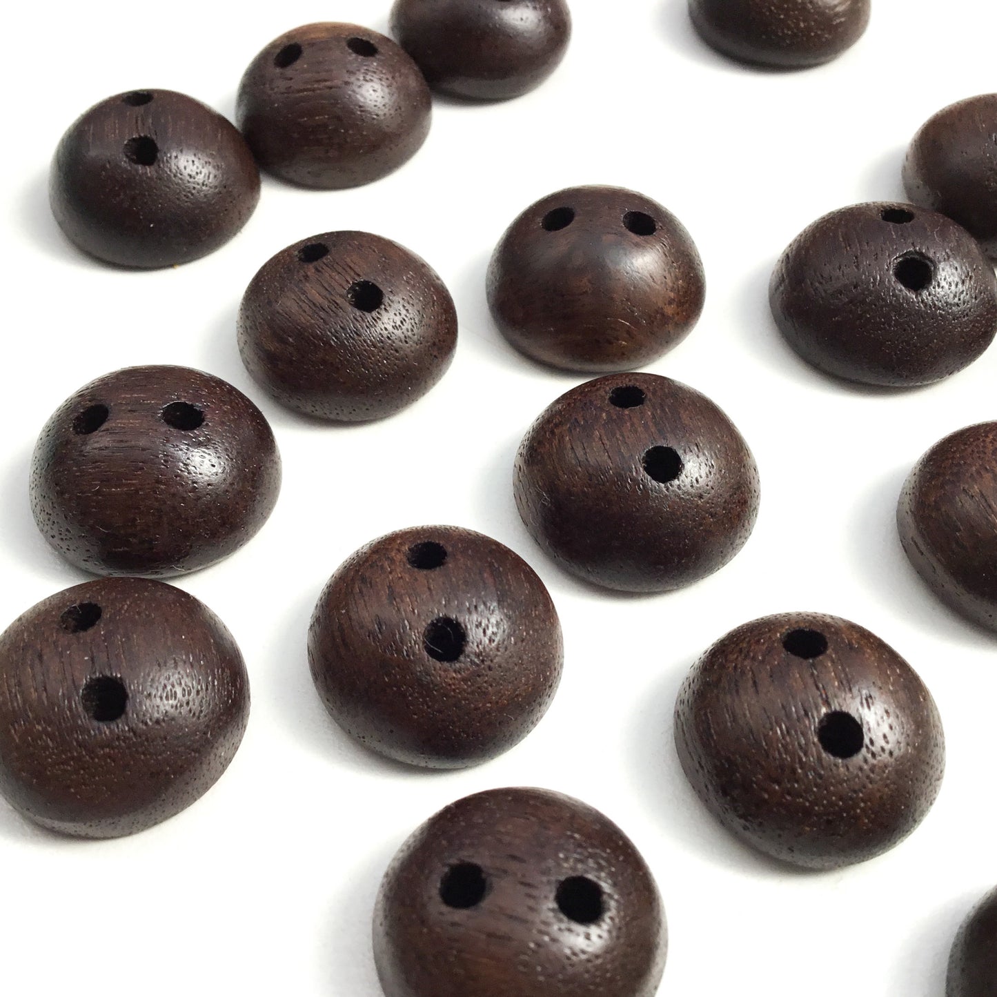 Black Walnut Wood Buttons - 3/4" Pillowed - 5/16" thick