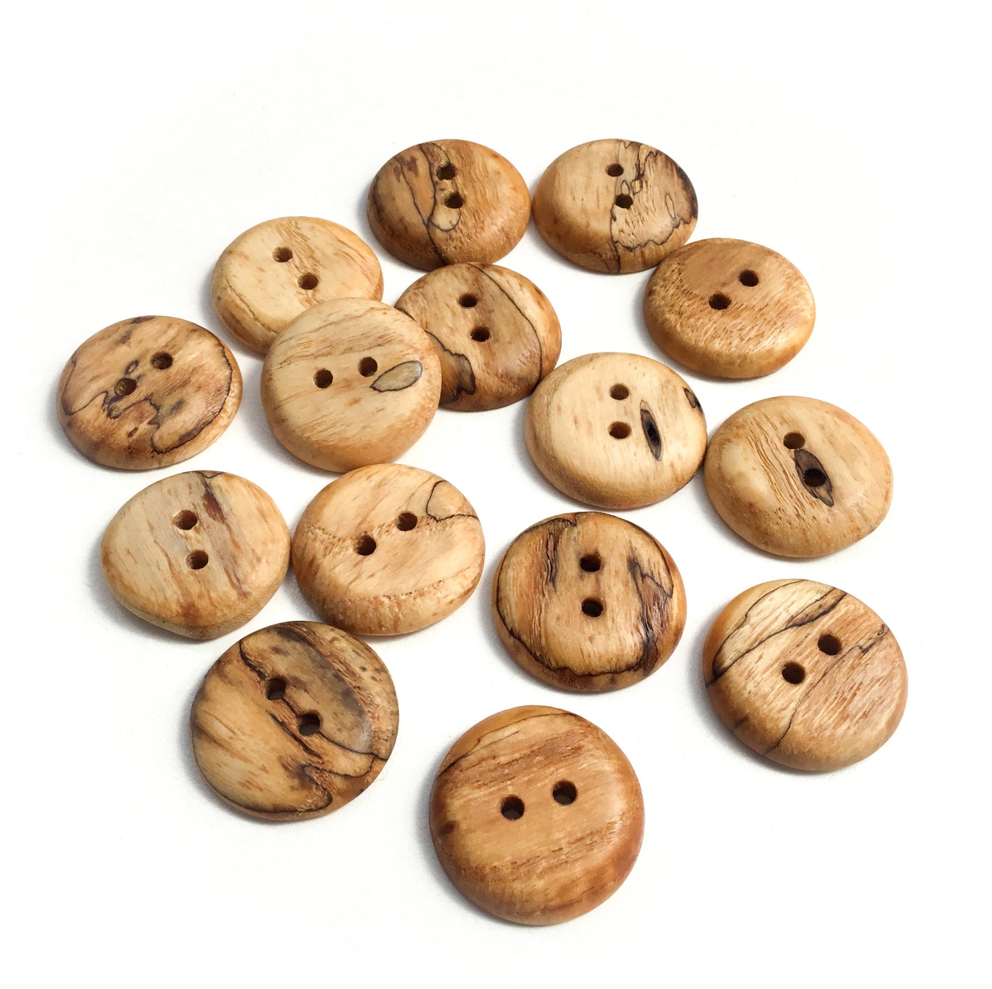 Spalted Ash Wood Buttons - 1"
